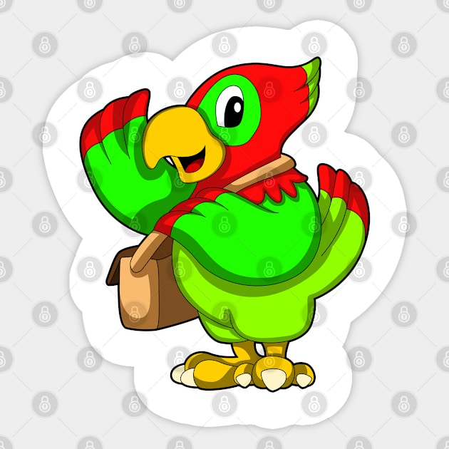 Parrot with Purse Sticker by Markus Schnabel